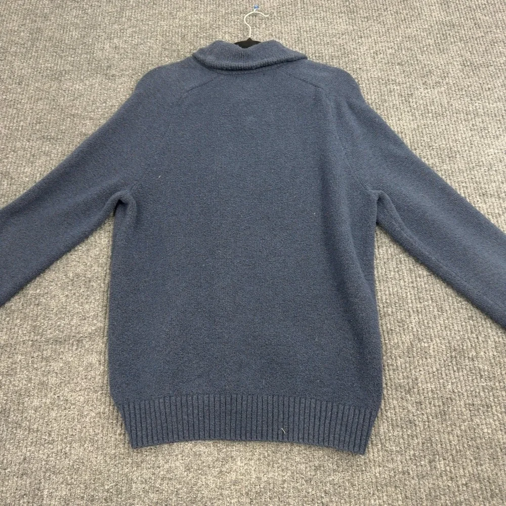 Banana Republic Sweater Mens‎ L Blue Cotton Blend Shawl Neck Button Casual Style